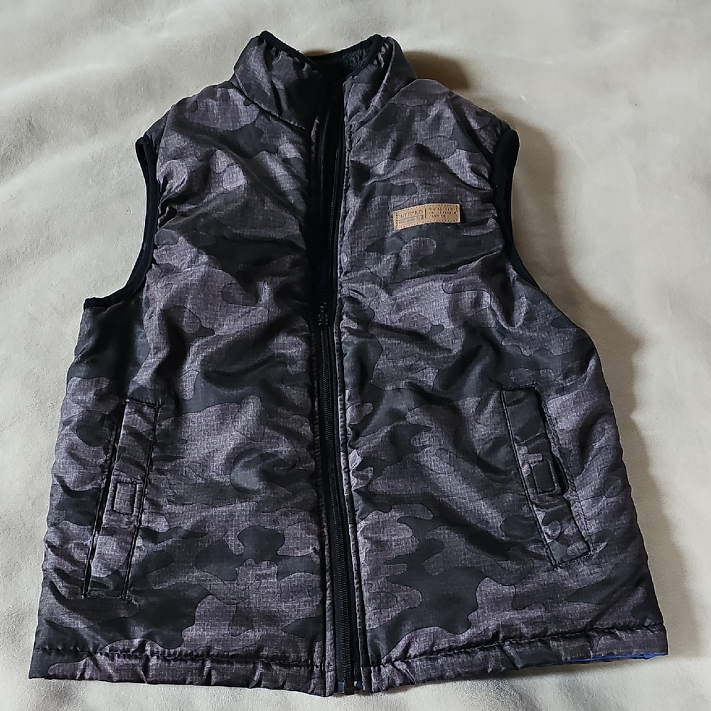 Buffalo David Bitton Gray & Black Camo Puffer Vest